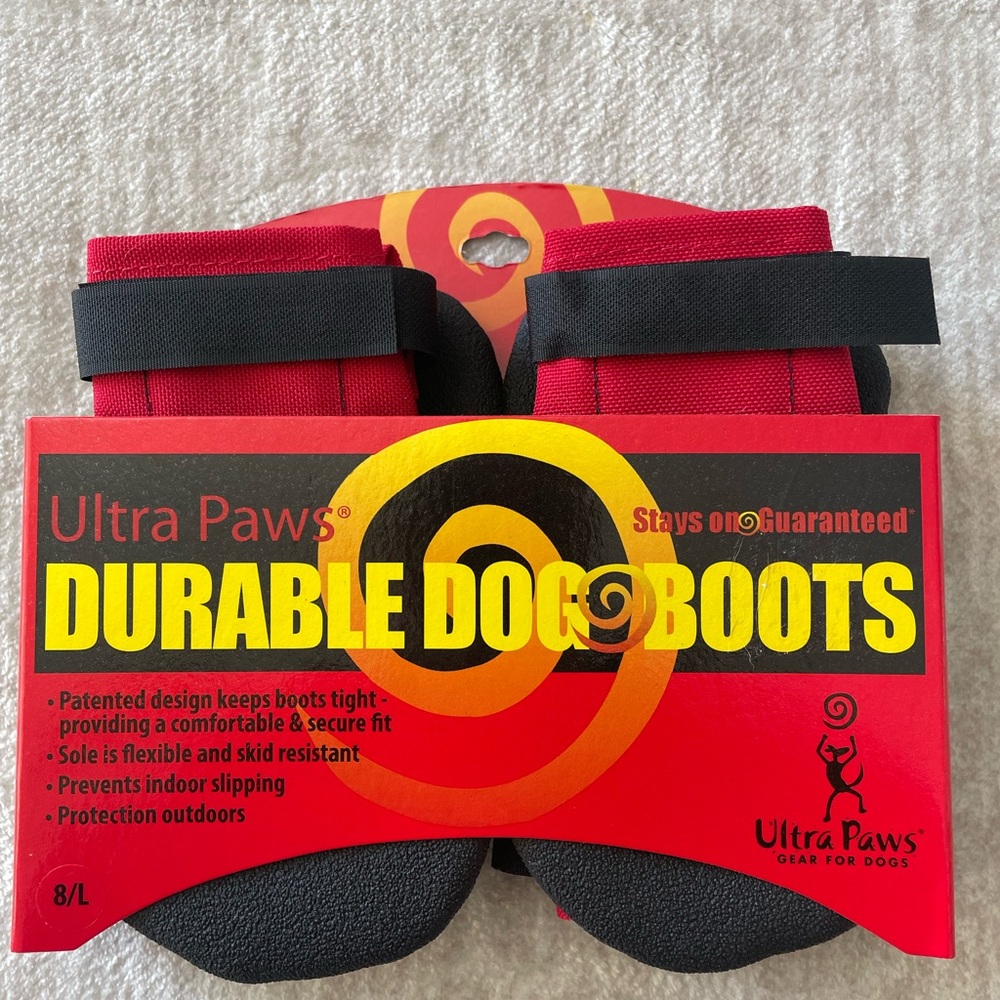 Red & black dog boots